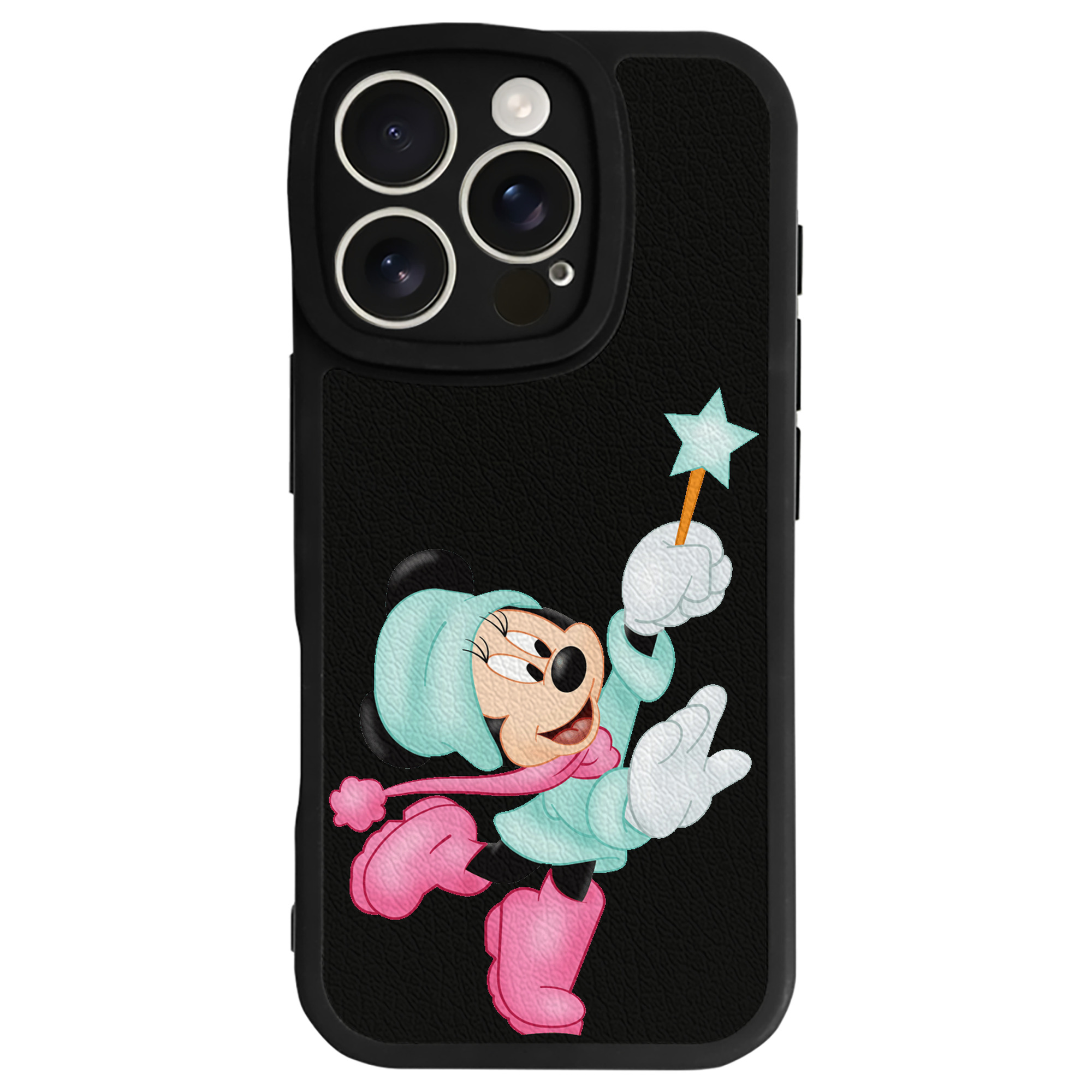 （画像用） ミッキーマウス Mickey Mouse 【iPhone 16シリーズ対応】シリコンスマホケース（レザー調） 材質：シリコン